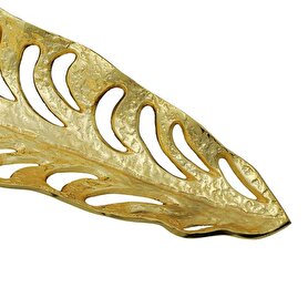  Vitale Metal Gold Yaprak Model Dekoratif Obje 58x10 Cm Ak.hy0034 | Decoverse