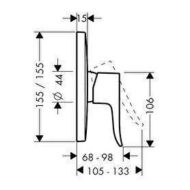  Hansgrohe Metris tek Kollu Duş Bataryası Ankastre Montaj - 31456000 | Decoverse