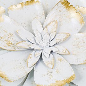 Vitale Dekoratif Duvar Çiçeği Beyaz-gold 38 Cm Ak.jf557105100 | Decoverse