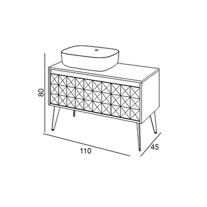  Denko Monart Plus 110 Cm Beyaz Banyo Dolabı Alt Modül Seramik Lavabo | Decoverse