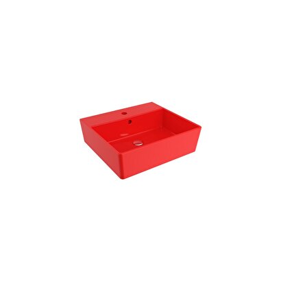 Bocchi Milano 50 cm Çanak Lavabo Batarya Delikli Parlak Kırmızı | Decoverse