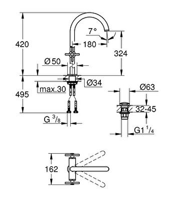 Grohe Çanak Lavabo Bataryası Atrio Br. Hard Graphite - 21044al3 | Decoverse