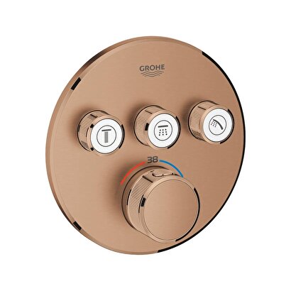 Grohe Grohtherm Smartcontrol Üç Valfli Akış Kontrollü, Ankastre Termostatik Duş Bataryası - 29121dl0 | Decoverse