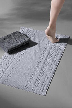  Oscuro Bathmat Space - Ekstra Yumusak, Modern   %100 Pamuk 50x75cm. Ayak Havlusu / Banyo Paspas Seti | Decoverse