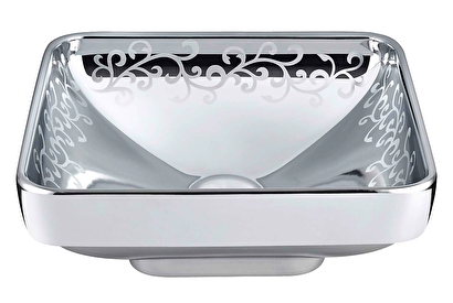 Water Jewels 40 Cm Kare Platin Desenli Çanak Lavabo / 4441b471-2100 | Decoverse