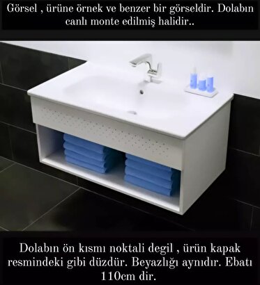  Vitra D-light 110cm Otel Unit Banyo Lavabo Dolabı - Mat Beyaz Dolap (lavabo Dahil) -58148 | Decoverse