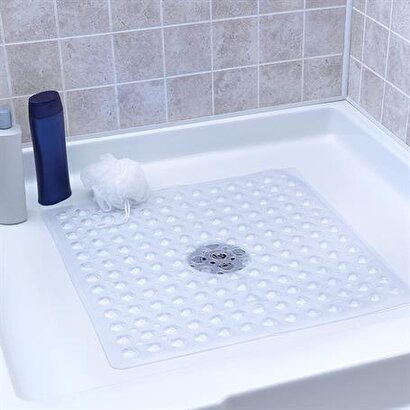  Banyo Duşakabin İçi Kaydırmaz Şeffaf Damlalı 27x31x0,8cm | Decoverse