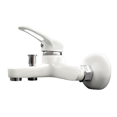 Cms Beyaz Batarya Musluk Duş Seti Banyo Bataryası Beyaz Lavabo Musluğu Yağmurlama Tepe Duşu Takımı | Decoverse