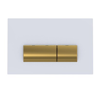 Bocchi Vivente Gömme Rezervuar Kumanda Paneli Metal Cam Beyaz Altın 8200-0160 | Decoverse