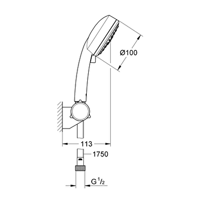  Grohe Tempesta Cosmopolitan 100 Duş Seti 3 Akışlı - 27584002 | Decoverse