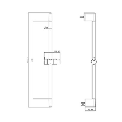 Bocchi 650r Ayarlanabilir Sürgü 65 Cm Krom 5600 0007 | Decoverse