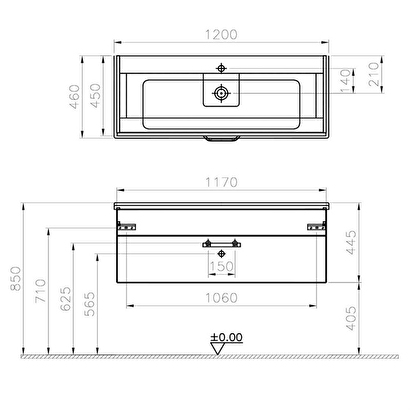 Vitra S50 Lavabo Dolabı 120 Cm Tek Çekmeceli Parlak Beyaz 56072 | Decoverse