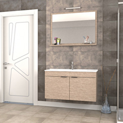  Biani Fix Arya 100 Cm Banyo Dolabı Renk Aybe Bej | Decoverse