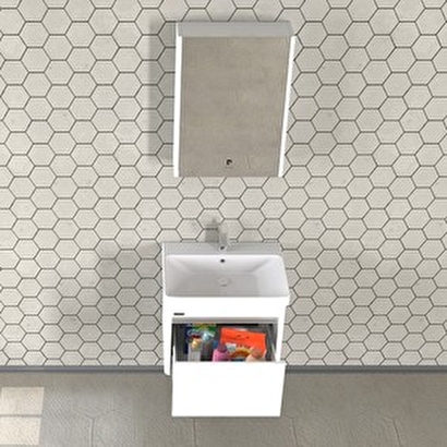  Pierre Cardin Atlantic 60 Cm Banyo Dolabı Parlak Beyaz Renk | Decoverse