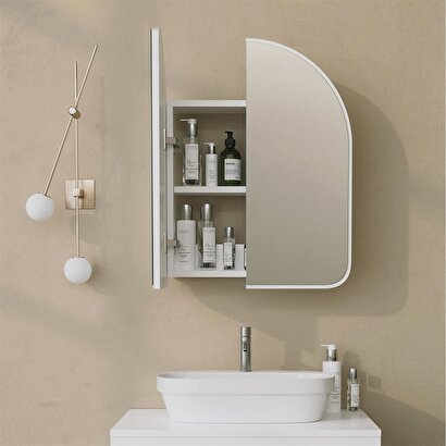 Neostill - Hope Aynalı Banyo Dolabı / Beyaz 60 Cm | Decoverse