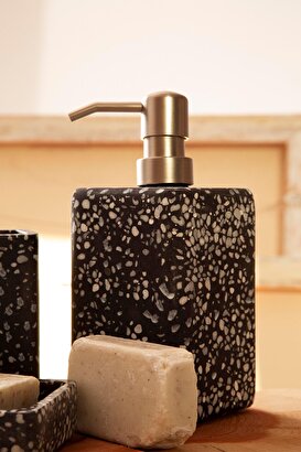 İrya Mozaik Sıvı Sabunluk Siyah | Decoverse