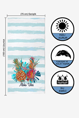 Summer Pineapple Dijital Baskılı 70x150 Cm Plaj Havlusu | Decoverse