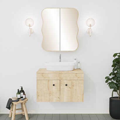 Neostill - Day Dream Aynalı Banyo Dolabı/meşe 60cm | Decoverse