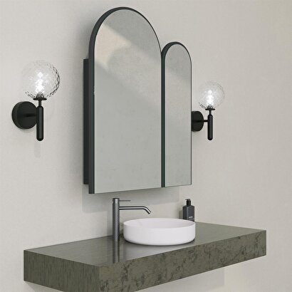 Neostill - Classe Aynalı Banyo Dolabı / Siyah 60cm | Decoverse