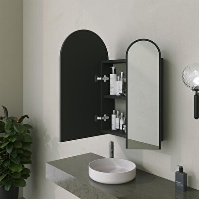  Neostill - Classe Aynalı Banyo Dolabı / Siyah 60cm | Decoverse