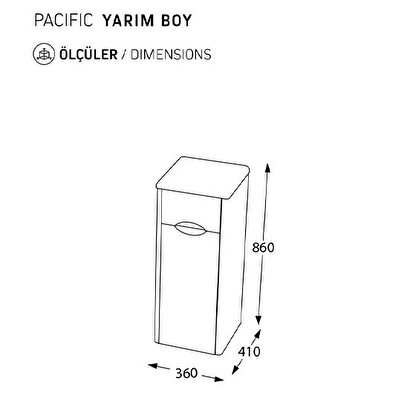 Pierre Cardin Pacific/arctic Boy Dolabı 85 Cm R Parlak Beyaz Renk | Decoverse