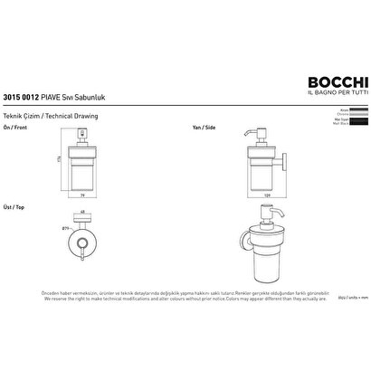 Bocchi Pıave Sıvı Sabunluk Mat Siyah | Decoverse
