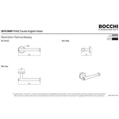 Bocchi Piave Tuvalet Kağıtlık Yedek Krom 3015 0009 | Decoverse