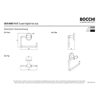 Bocchi Pıave Tuvalet Kağıtlık  Yarı Açık Krom | Decoverse