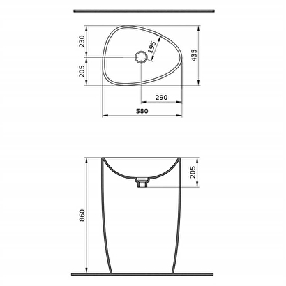  Bocchi Etna 58 cm Monoblok Lavabo Parlak Beyaz | Decoverse