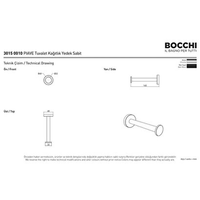 Bocchi Piave Tuvalet Kağıtlık Yedek Sabit Krom 3015 0010 | Decoverse
