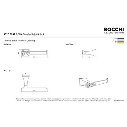 Bocchi Roma Tuvalet Kağıtlık Açık Altın 3020 0008 Eg | Decoverse