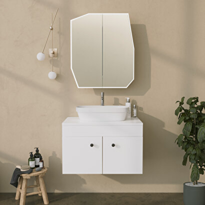  Neostill - Quartz Aynalı Banyo Dolabı /beyaz 60cm | Decoverse