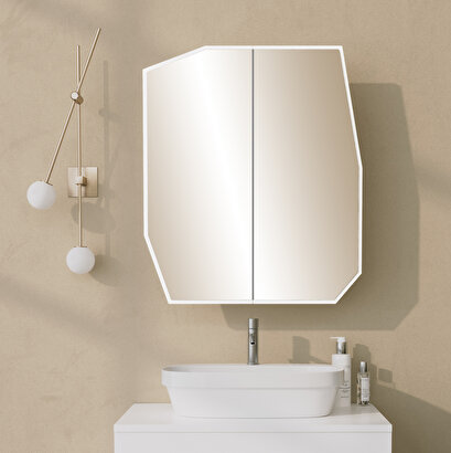 Neostill - Quartz Aynalı Banyo Dolabı /beyaz 60cm | Decoverse