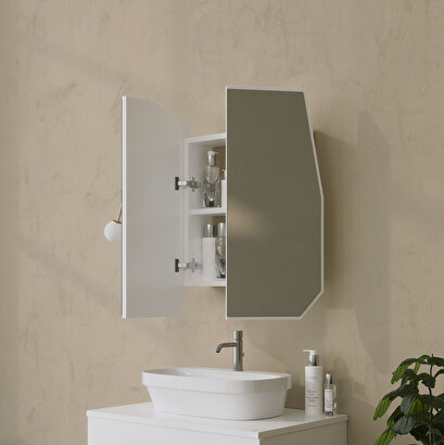  Neostill - Quartz Aynalı Banyo Dolabı /beyaz 60cm | Decoverse