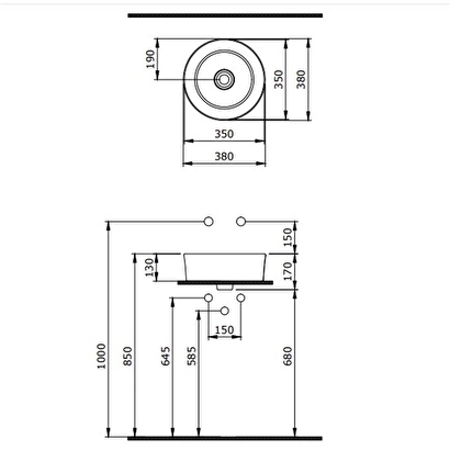  Bocchi Vessel Yuvarlak Çanak Lavabo 38 Cm Mat Siyah | Decoverse