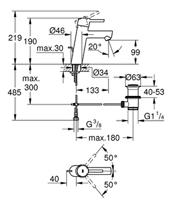  Grohe Lavabo Bataryası Concetto M-boyut Krom - 23450001 | Decoverse