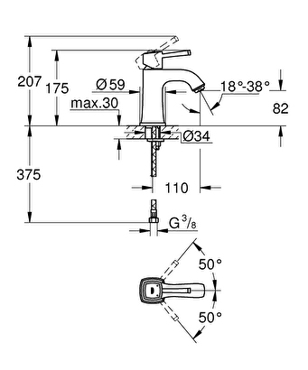  Grohe Lavabo Bataryası Grandera M-boyut Krom - 23310000 | Decoverse