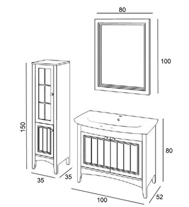  Denko Helena 100 cm Mdf Beyaz Banyo Dolabı Takımı ve Boy Dolabı | Decoverse