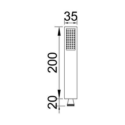  El Duş Başlığı Pirinç Metal Kare Ke102 | Decoverse