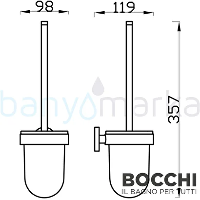  Bocchi Pıave Tuvalet Fırçalık Krom | Decoverse