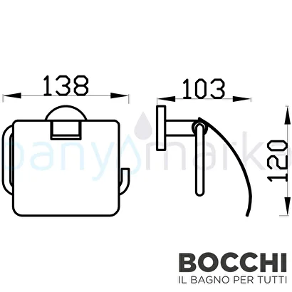 Bocchi Pıave Tuvalet Kağıtlık Mat Siyah | Decoverse