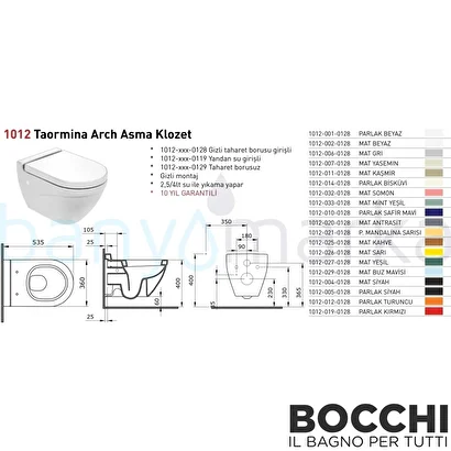  Bocchi Taormina Arch Asma Klozet Mat Kahve | Decoverse