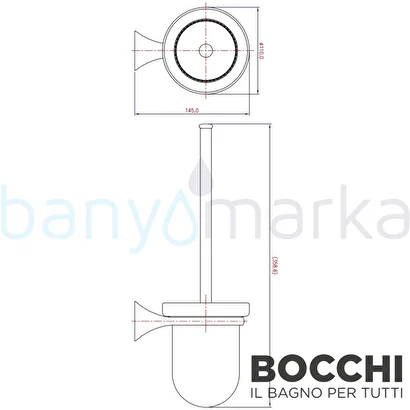 Bocchi Novara Tuvalet Fırçalık Krom 3016 0011 | Decoverse