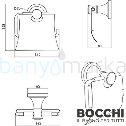 Bocchi Lombardia Tuvalet Kağıtlık Altın 3012 0007 Eg | Decoverse