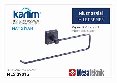 Karlim® Mls 37015-k Milet Mat Siyah Kapaksız Kağıt Havluluk | Decoverse