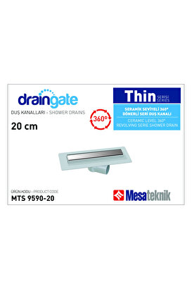 Draingate® Thin Serisi Seramik Seviyeli 360° Dönerli Seri Duş Süzgeci 20cm | Decoverse