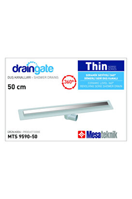Draingate® Thin Serisi Seramik Seviyeli 360° Dönerli Seri Duş Süzgeci 50cm | Decoverse