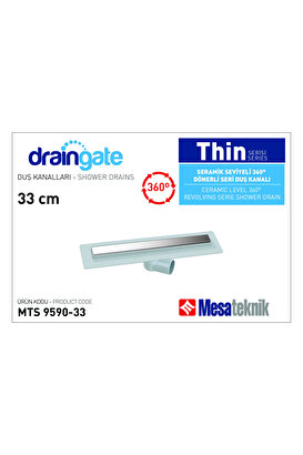 Draingate® Thin Serisi Seramik Seviyeli 360° Dönerli Seri Duş Süzgeci 33cm | Decoverse