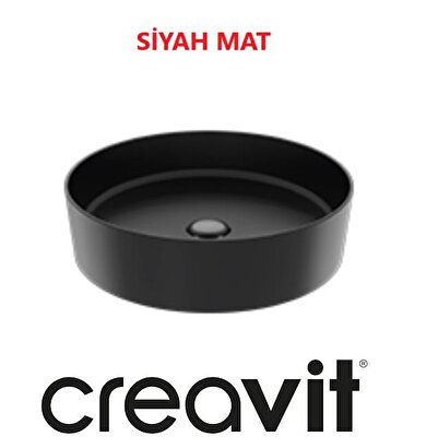 Creavit Loop 45 Cm Set Üstü Çanak Lavabo Siyah Mat Lp145 | Decoverse
