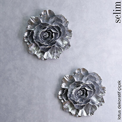 Lotus Dekoratif Çiçek Gümüş | Decoverse